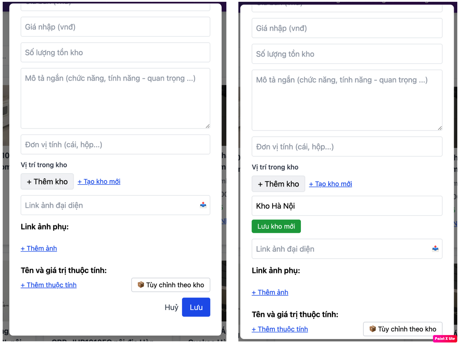 Minh họa tính năng khớp kho tự động